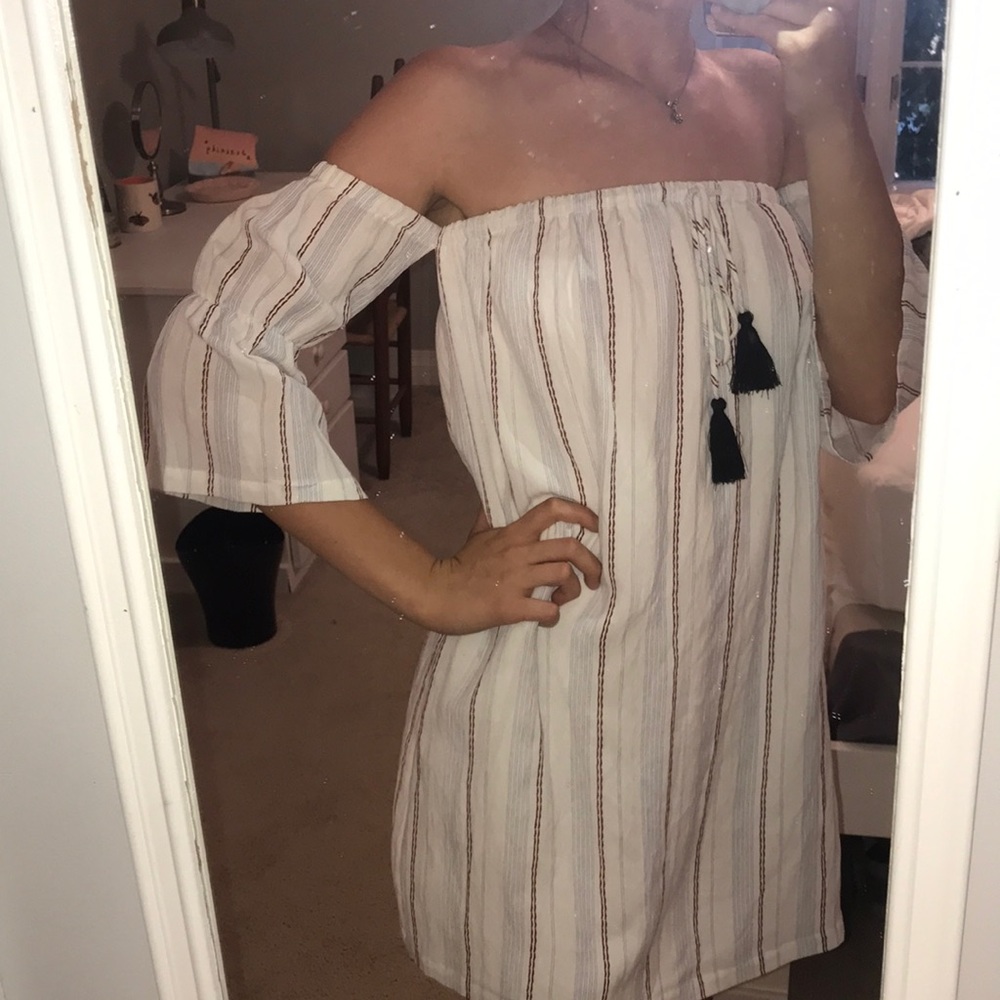 White LUSH dress with attached sleeves